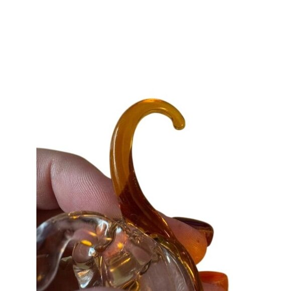 Hand-Blown Glass Mouse Figurine - Clear & Amber Glass - Collectible Miniature An - Picture 10 of 10